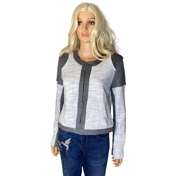 NWT CAbi  Shrunken Moto Blazer Jacket M in Gunmetal Gray #211 MSRP$158 - Picture 2 of 16